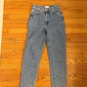H&M Light Blue High-Rise Tapered Jeans